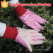 SRSAFETY Dame Gartenarbeit Handschuhe mit PVC auf Palme Arbeit Handschuhe punktiert, China Lieferant / arbeiten Garten Saferty Handschuhe